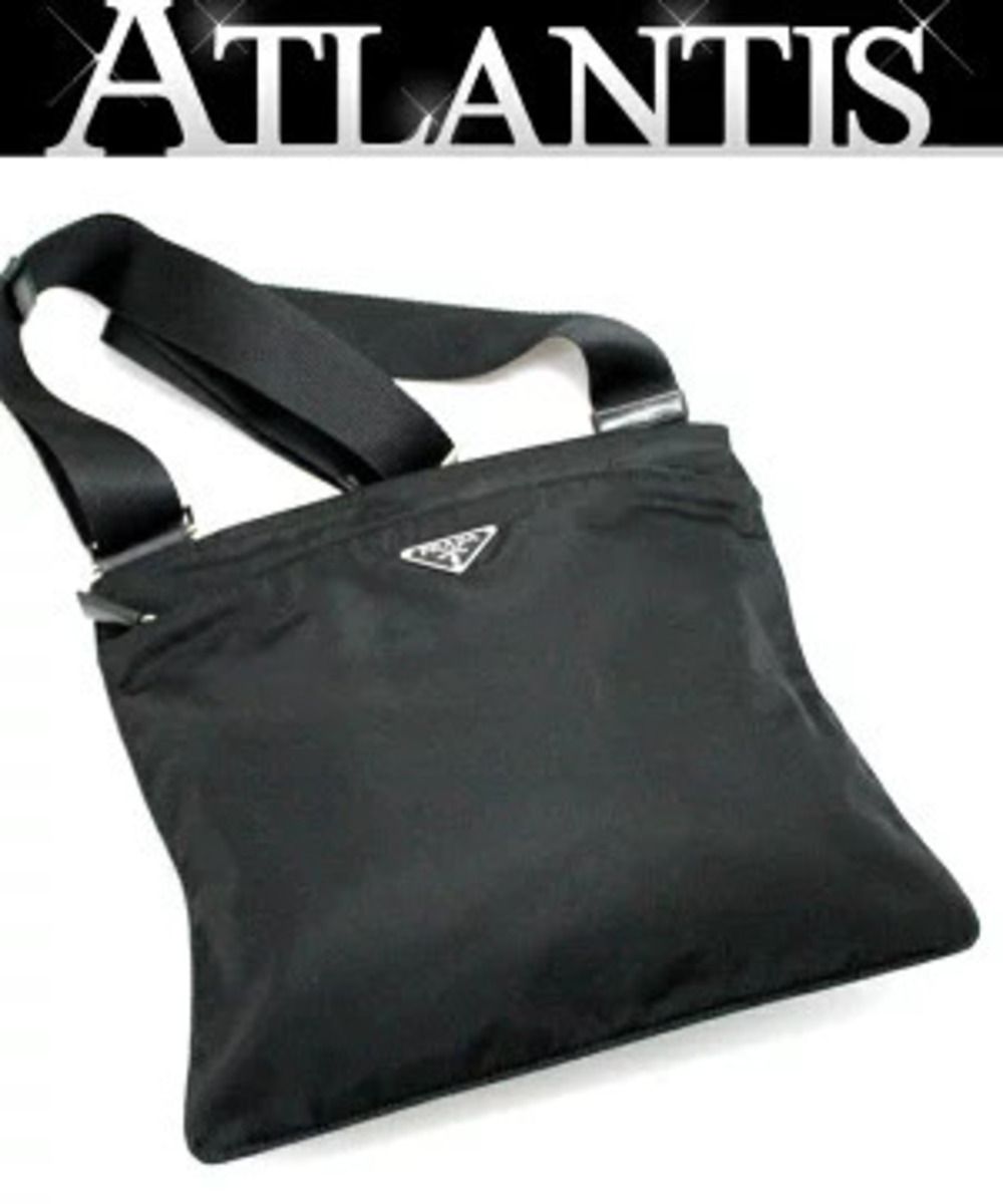 Prada Triangle Shoulder Bag Flat Black